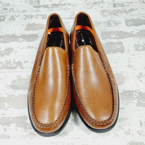 New Rockport Palmer Venetian Brown Leather Slip On Loafers W373 main image 5